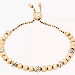 Blush Rush Gold-Tone Bead Bracelet